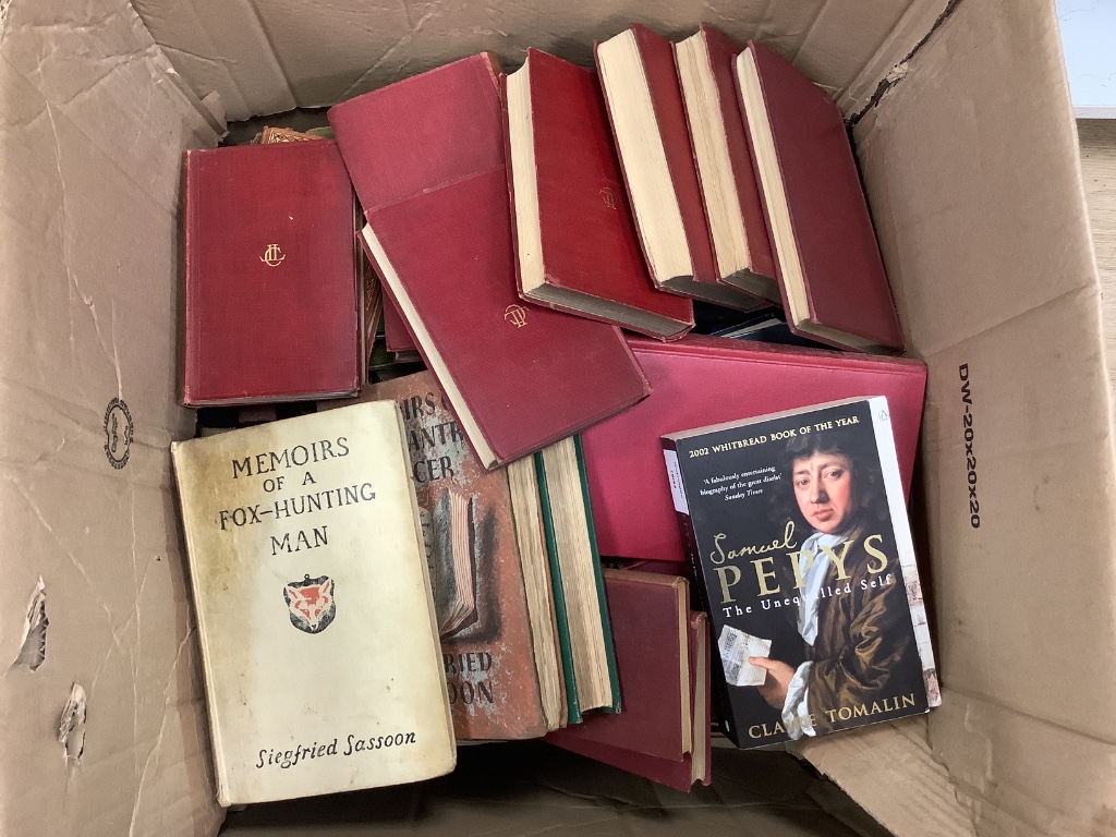 A collection of assorted bindings and other books including Dickens, Proust and Dumas